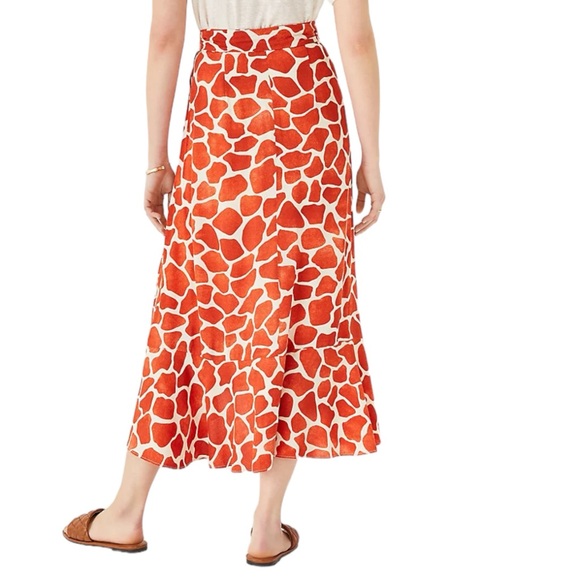 Ann Taylor Giraffe Print Flounce Wrap Maxi Skirt - Picture 3 of 10